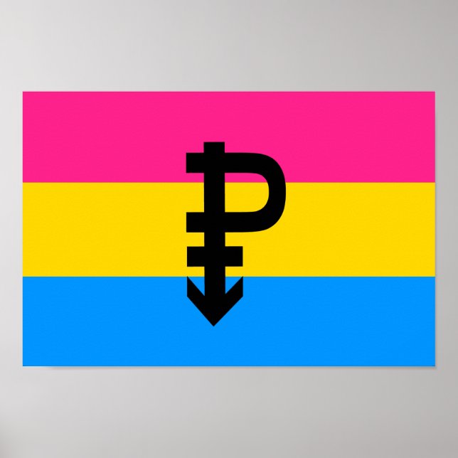 Poster Drapeau de la fierté Pansexual (Devant)