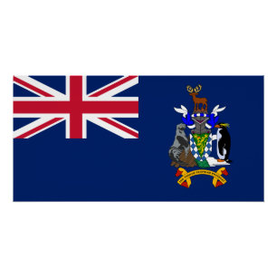 Poster Drapeau de la Géorgie du Sud et des îles Sandwich 