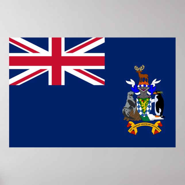 Poster Drapeau de la Géorgie du Sud et des îles Sandwich  (Devant)