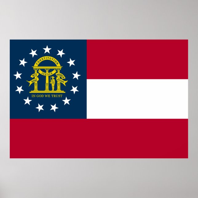 Poster Drapeau de la Géorgie (États-Unis) (Devant)