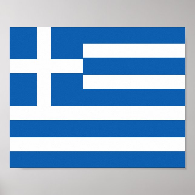 Poster Drapeau de la Grèce (Devant)