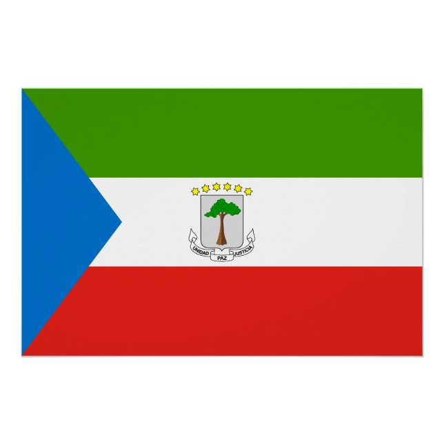 Poster Drapeau de la Guinée équatoriale (Devant)