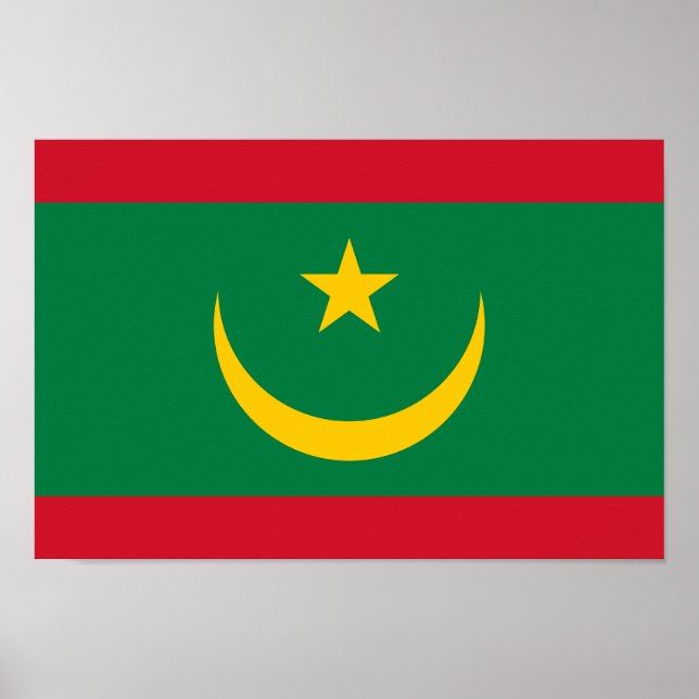 Poster Drapeau de la Mauritanie (Devant)