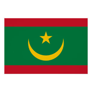 Poster Drapeau de la Mauritanie