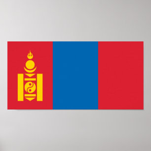 Poster Drapeau de la Mongolie
