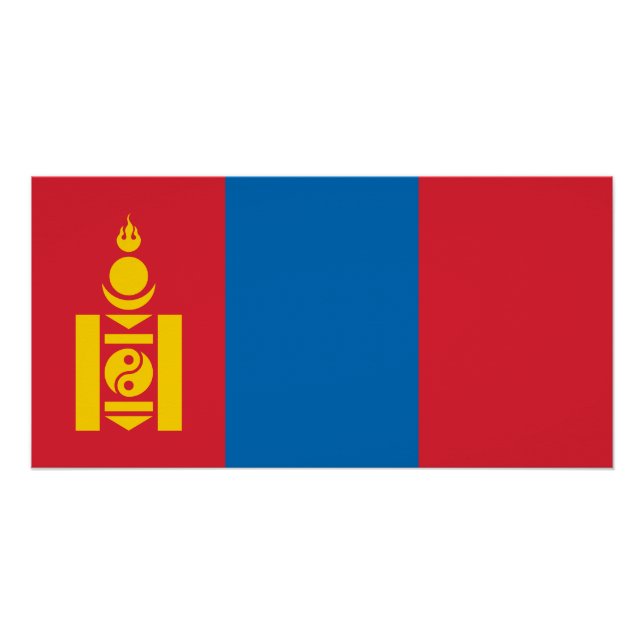 Poster Drapeau de la Mongolie (Devant)