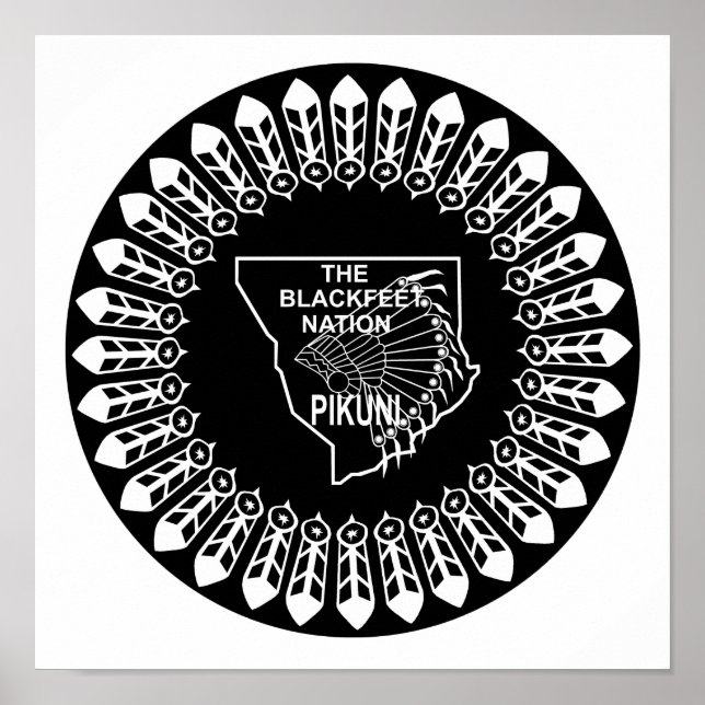 Poster Drapeau de la nation Blackpieds (Devant)