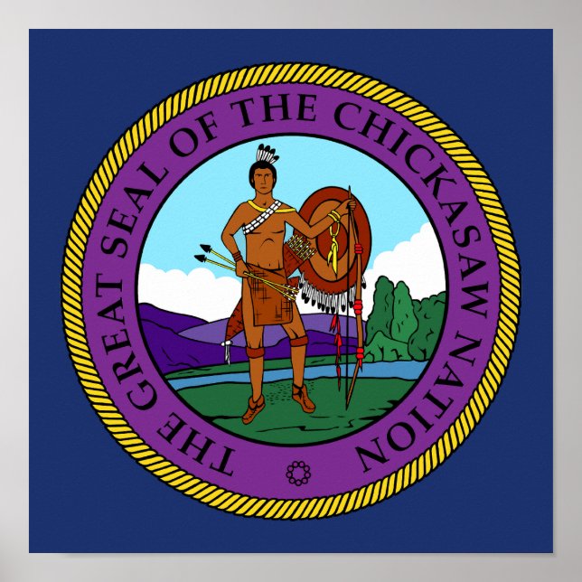 Poster Drapeau de la nation Chickasaw (Devant)