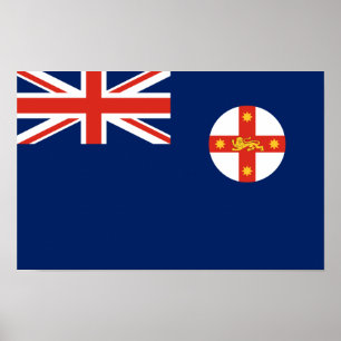 Poster Drapeau de la Nouvelle-Galles du Sud, Australie