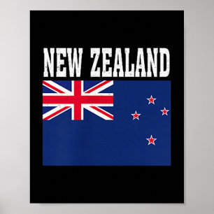 Poster Drapeau de la Nouvelle-Zélande souvenir patriotiqu