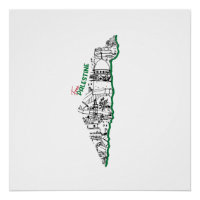 Drapeau de la Palestine sur sa carte, Visit Palest