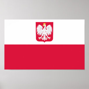 Poster Drapeau de la Pologne