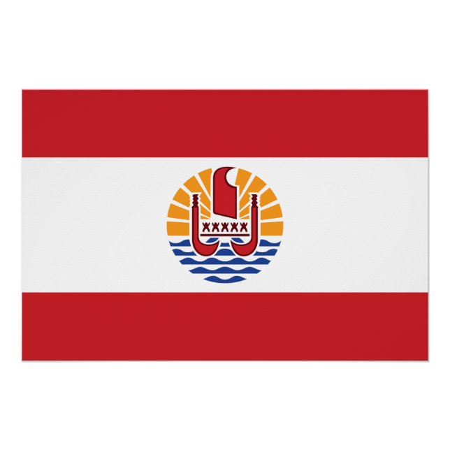 Poster Drapeau de la Polynésie française (Devant)