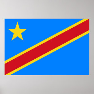 Poster Drapeau de la RDC (République démocratique du Cong