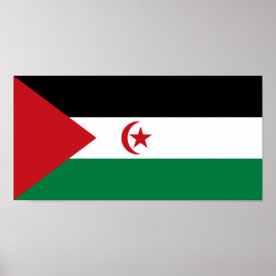 Poster Drapeau de la République arabe sahraouie démocrati