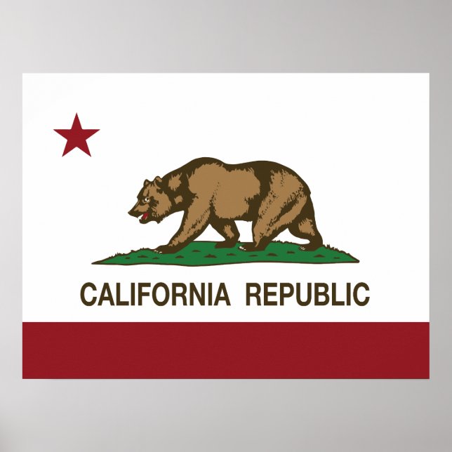 Poster Drapeau de la République de Californie (Devant)