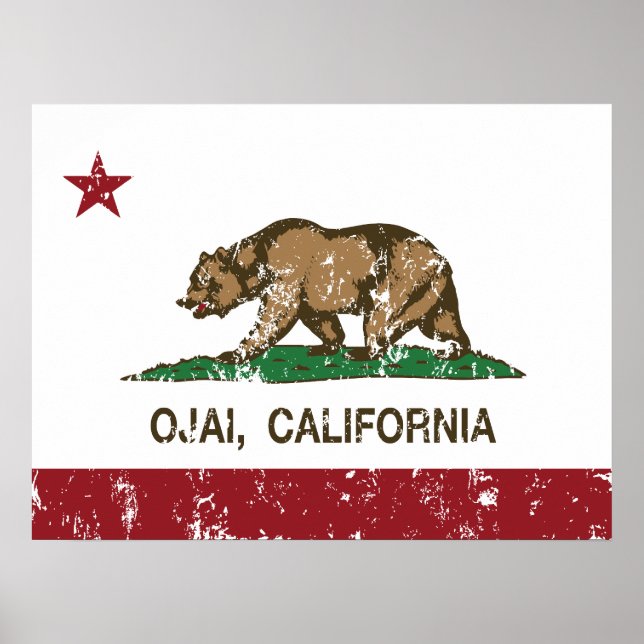 Poster Drapeau de la République de Californie Ojai (Devant)