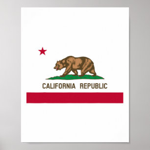 Poster Drapeau de la République de Californie Patriotique