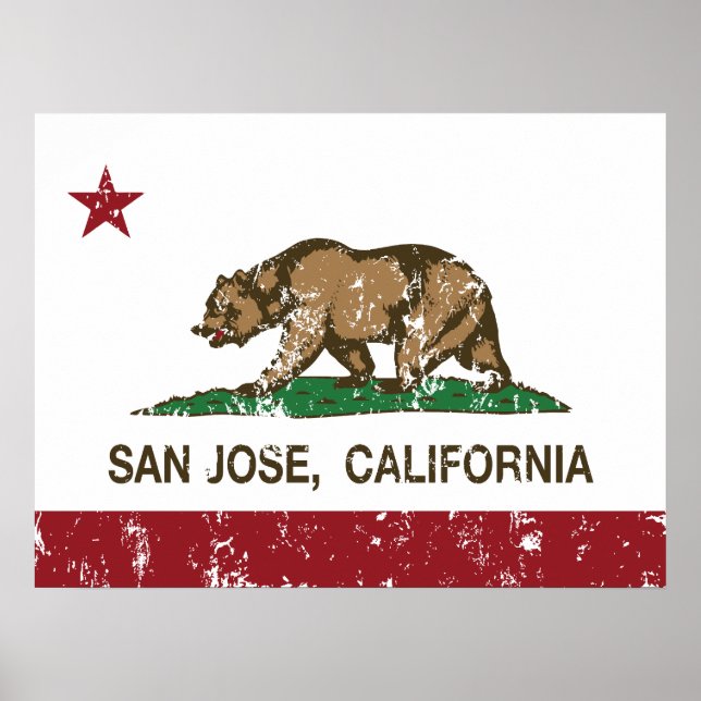 Poster Drapeau de la république de Californie san jose (Devant)