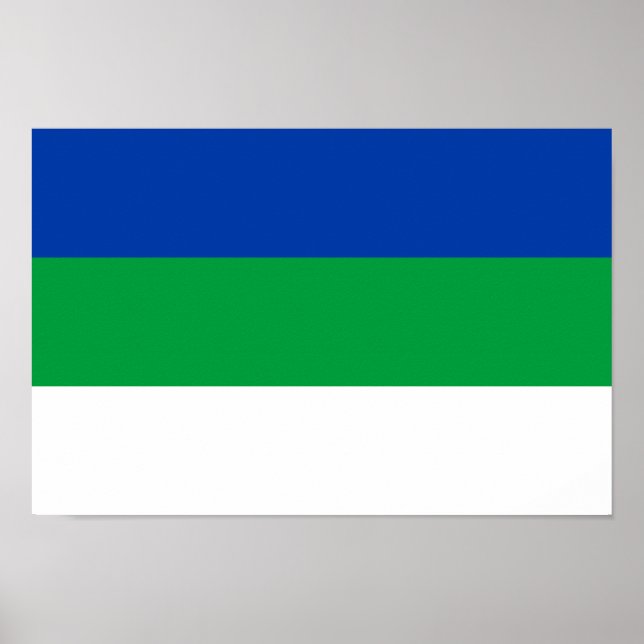 Poster Drapeau de la République de Komi (Devant)