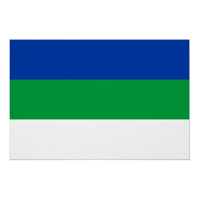 Poster Drapeau de la République de Komi (Devant)