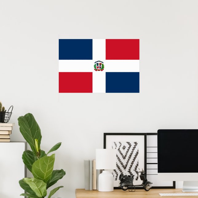Poster Drapeau de la République Dominicaine (Bureau à domicile)
