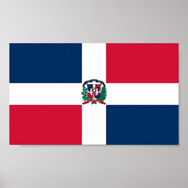 Poster Drapeau de la République Dominicaine (Devant)