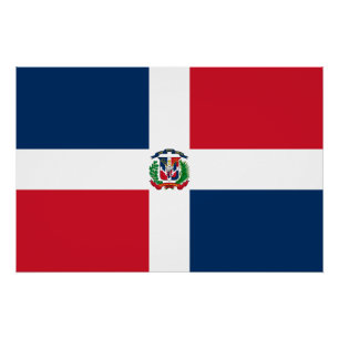 Poster Drapeau de la République Dominicaine