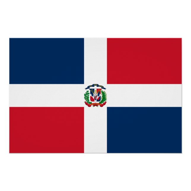 Poster Drapeau de la République Dominicaine (Devant)