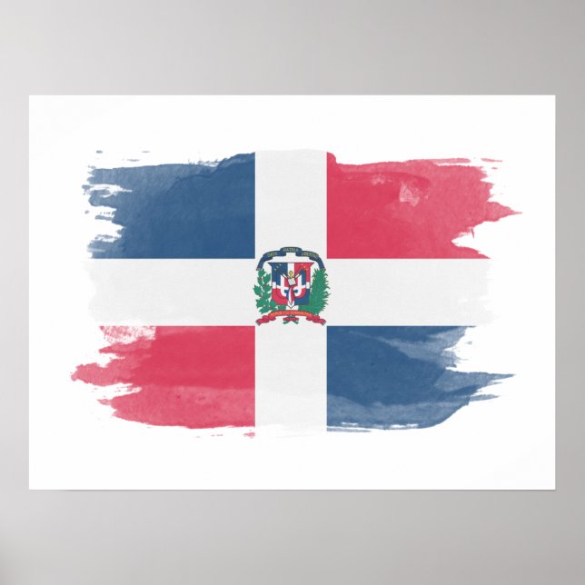 Poster Drapeau de la République Dominicaine, fellation na (Devant)