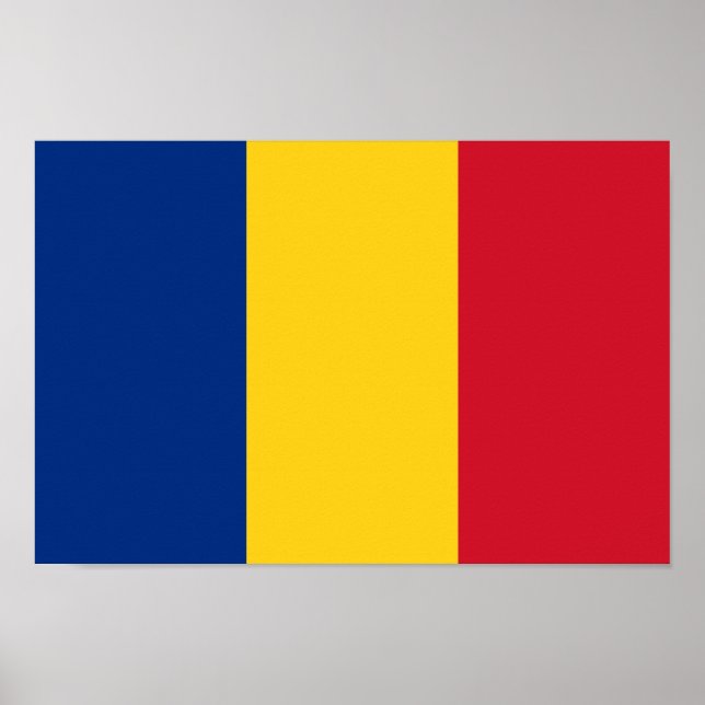 Poster Drapeau de la Roumanie (Devant)