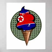 drapeau de la RPDC à la crème glacée Corée du Nord