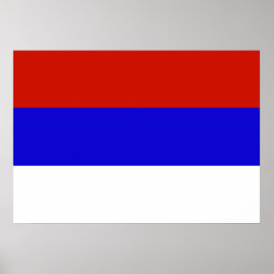 Poster Drapeau de la Serbie