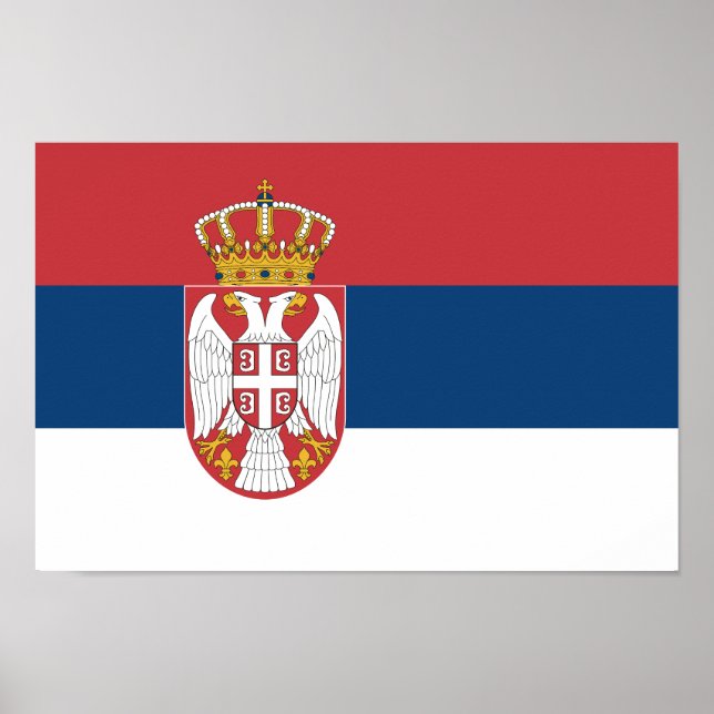 Poster Drapeau de la Serbie (Devant)