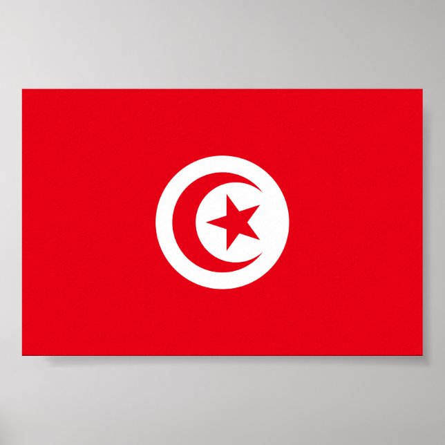 Poster Drapeau de la Tunisie (Devant)