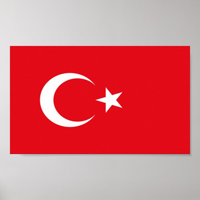 Poster Drapeau de la Turquie (Devant)