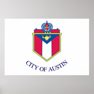 Poster Drapeau de la ville d'Austin (Texas)