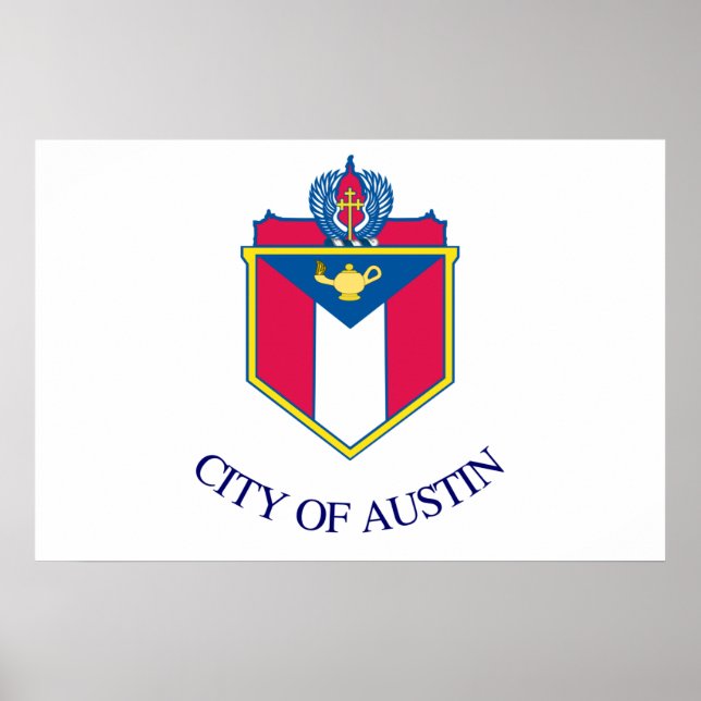 Poster Drapeau de la ville d'Austin (Texas) (Devant)