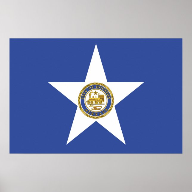 Poster Drapeau de la ville de Houston (Texas) (Devant)