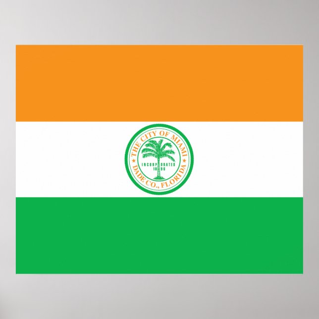 Poster Drapeau de la ville de Miami (Floride) (Devant)
