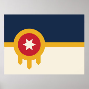 Poster Drapeau de la ville de Tulsa, Oklahoma