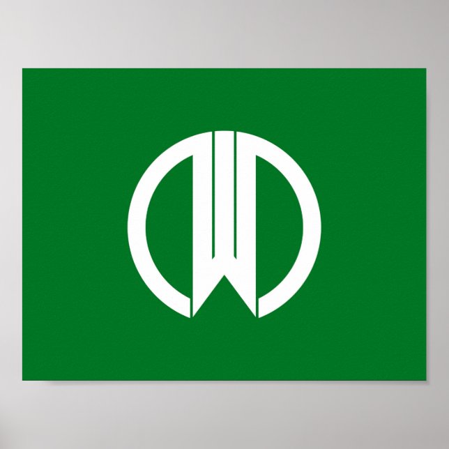 Poster Drapeau de la ville de Yamagata préfecture de Yama (Devant)