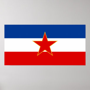 Poster Drapeau de la Yougoslavie (1945-1992)