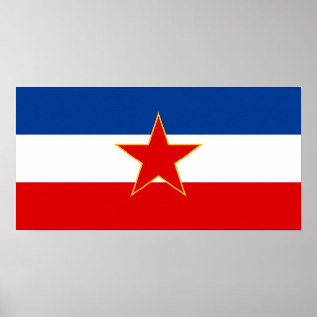 Poster Drapeau de la Yougoslavie (1945-1992) (Devant)