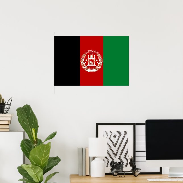 Poster Drapeau de l'Afghanistan (Bureau à domicile)