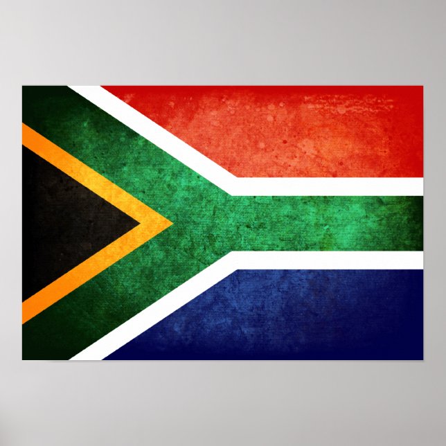 Poster Drapeau de l'Afrique du Sud (Devant)