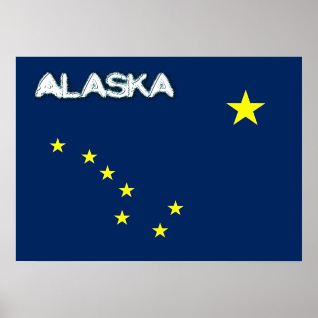 Poster Drapeau de l'Alaska (Devant)