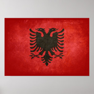 Poster Drapeau de l'Albanie