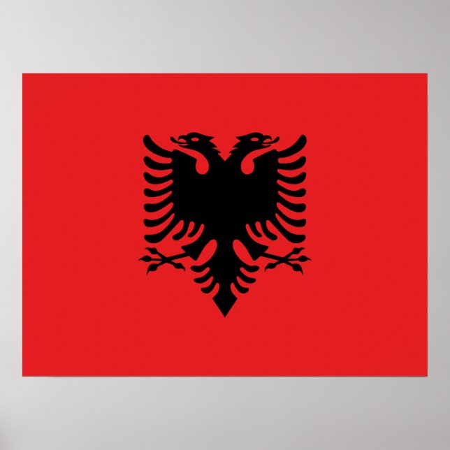 Poster Drapeau de l'Albanie (Devant)