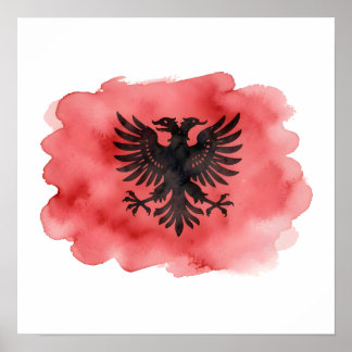 Poster Drapeau de l'Albanie